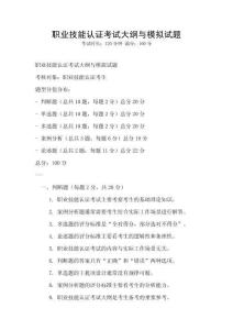 職業技能認證考試大綱與模擬試題