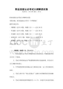 職業技能認證考試大綱解讀試卷