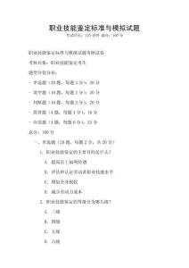 職業技能鑒定標準與模擬試題