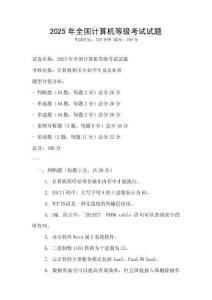 2025年全国计算机等级考试试题