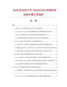 2026及未來5年WINDOWS終端項目投資價值分析報告