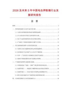2026及未來(lái)5年中國(guó)電擊押款箱行業(yè)發(fā)展研究報(bào)告
