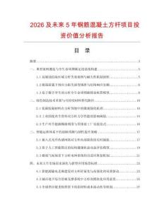 2026及未來5年鋼筋混凝土方桿項目投資價值分析報告