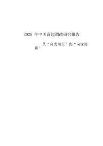 2025年中國商超調(diào)改研究報告