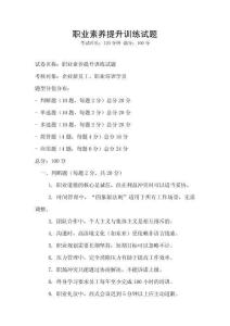 職業素養提升訓練試題