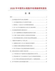 2026年中國雙頭銳匙市場調查研究報告