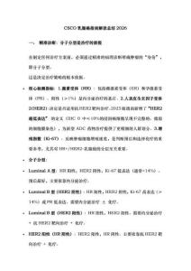 CSCO乳腺癌指南解读总结2026