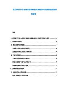 航空航天行業市場深度調研及發展趨勢和投資前景預測研究報告