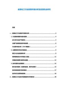 能源化工行業政策環境分析及投資機會研究