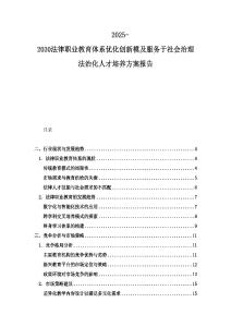 2025-2030法律職業(yè)教育體系優(yōu)化創(chuàng)新模及服務(wù)于社會治理法治化人才培養(yǎng)方案報告