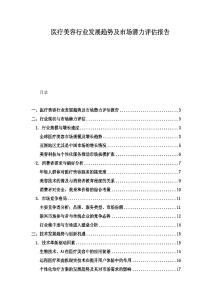 醫(yī)療美容行業(yè)發(fā)展趨勢及市場潛力評估報告