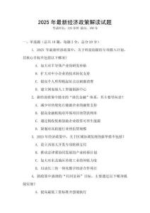 2025年最新經濟政策解讀試題