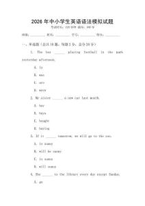2026年中小学生英语语法模拟试题