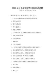 2026年公共道德規范模擬考試試題