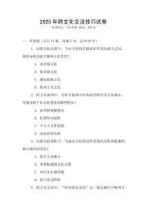 2025年跨文化交流技巧試卷