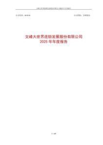 文峰股份：2025年年度報告