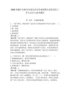 2026西藏中共林芝市委員會宣傳部招聘公益性崗位工作人員2人備考題庫附答案詳解（培優）