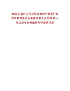 2025安徽六安市舒城万佛湖水源保护和旅游管理委员会委属国有企业招聘12人笔试历年参考题库附带答案详解