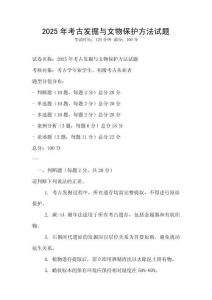 2025年考古發(fā)掘與文物保護(hù)方法試題