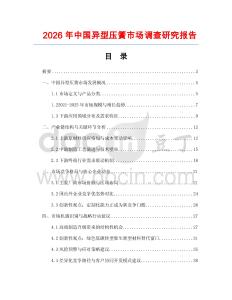 2026年中國異型壓簧市場調查研究報告