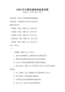 2025年計算機編程挑戰(zhàn)賽試題