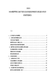 2025-2030俄罗斯石油开采行业市场竞争格局与收益分布分析研究报告