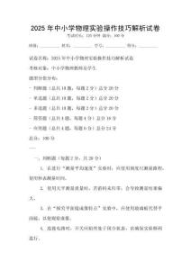 2025年中小学物理实验操作技巧解析试卷