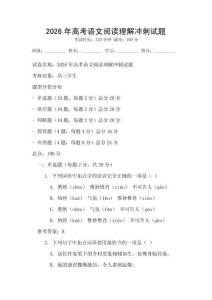 2026年高考语文阅读理解冲刺试题