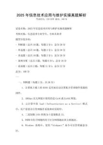 2025年信息技术应用与维护实操真题解析