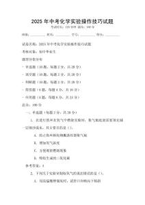 2025年中考化学实验操作技巧试题