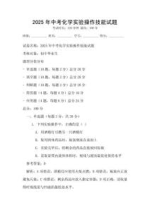 2025年中考化学实验操作技能试题