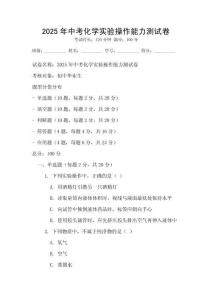 2025年中考化學實驗操作能力測試卷