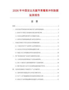 2026年中國(guó)安比先氨芐青霉素沖劑數(shù)據(jù)監(jiān)測(cè)報(bào)告