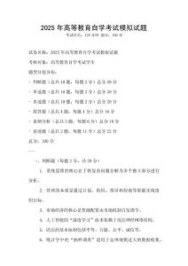 2025年高等教育自学考试模拟试题