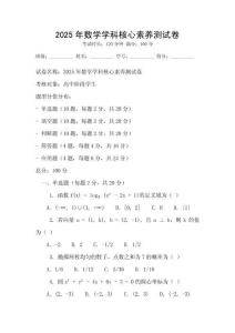 2025年數學學科核心素養測試卷