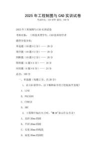 2025年工程制圖與CAD實訓試卷