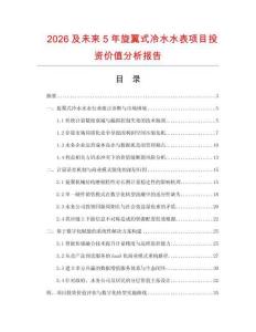 2026及未來5年旋翼式冷水水表項目投資價值分析報告