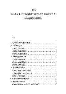 2025-2030電子支付行業(yè)市場潛力深度分析及移動支付投資與創(chuàng)新規(guī)劃分析報告