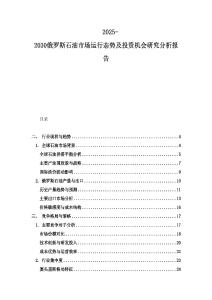 2025-2030俄罗斯石油市场运行态势及投资机会研究分析报告