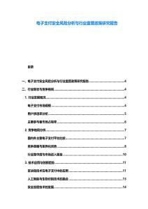 電子支付安全風(fēng)險分析與行業(yè)監(jiān)管政策研究報告