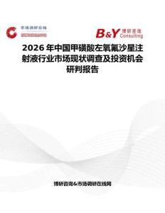 2026年中國甲磺酸左氧氟沙星注射液行業(yè)市場現(xiàn)狀調(diào)查及投資機會研判報告