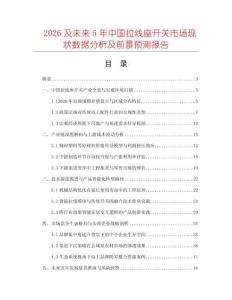 2026及未来5年中国拉线座开关市场现状数据分析及前景预测报告