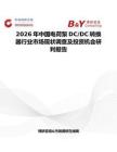 2026年中國電荷泵DC DC轉(zhuǎn)換器行業(yè)市場現(xiàn)狀調(diào)查及投資機(jī)會研判報告
