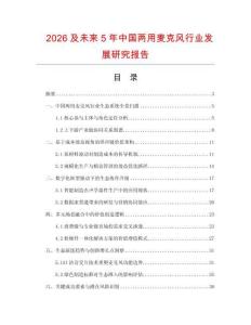 2026及未來5年中國兩用麥克風行業發展研究報告