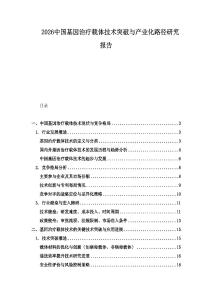 2026中國基因治療載體技術突破與產業化路徑研究報告