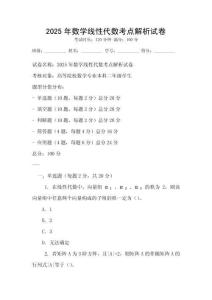 2025年數學線性代數考點解析試卷
