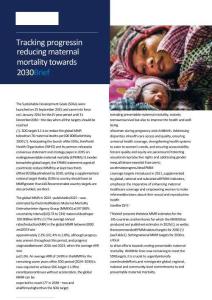 who-2030 年降低孕產(chǎn)婦死亡率進展追蹤簡報Tracking progress in reducing maternal mortality towards 2030 brief