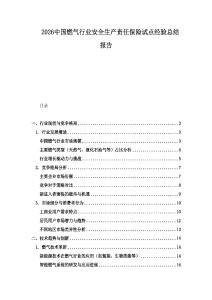 2026中國燃氣行業安全生產責任保險試點經驗總結報告