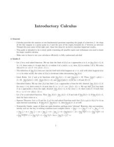 IntroductoryCalculus（微積分復習總結筆記）