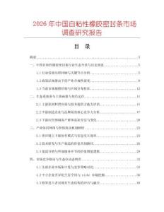 2026年中國自粘性橡膠密封條市場調查研究報告